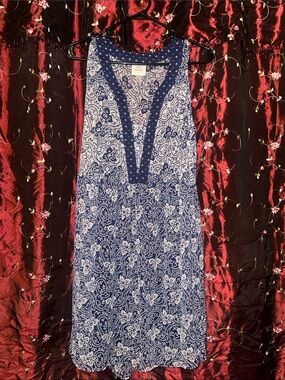 Knox Rose Navy and White Paisley V-Neck Midi Dress